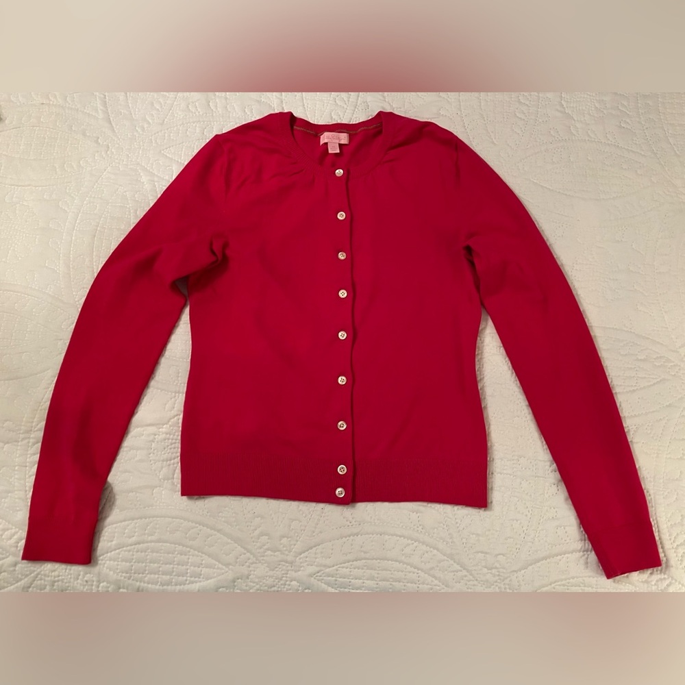 Lilly Pulitzer Hot Pink/Fuchsia Cotton Cardigan